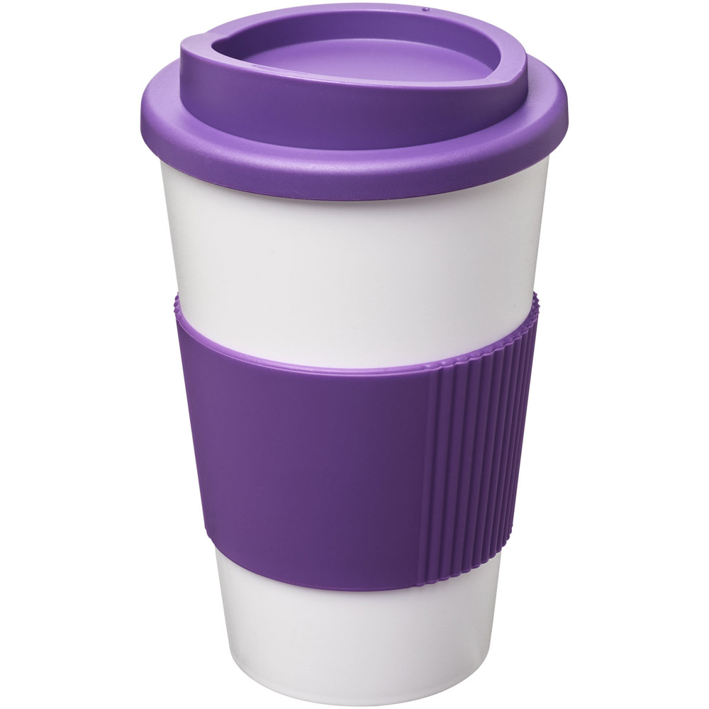 Americano® 350 ml Isolierbecher mit Schutzring - weiss, lila