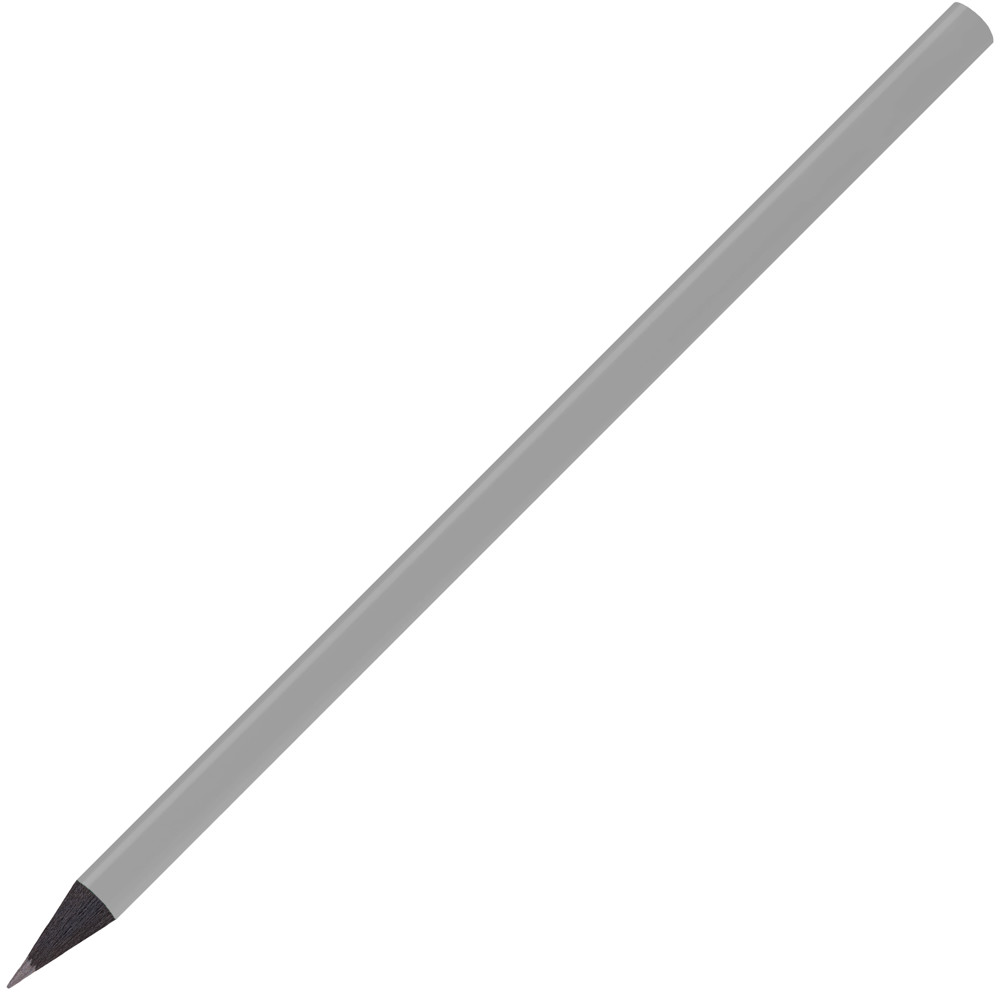 schwarz gefärbter Bleistift, FSC®, lackiert, rund - Grau