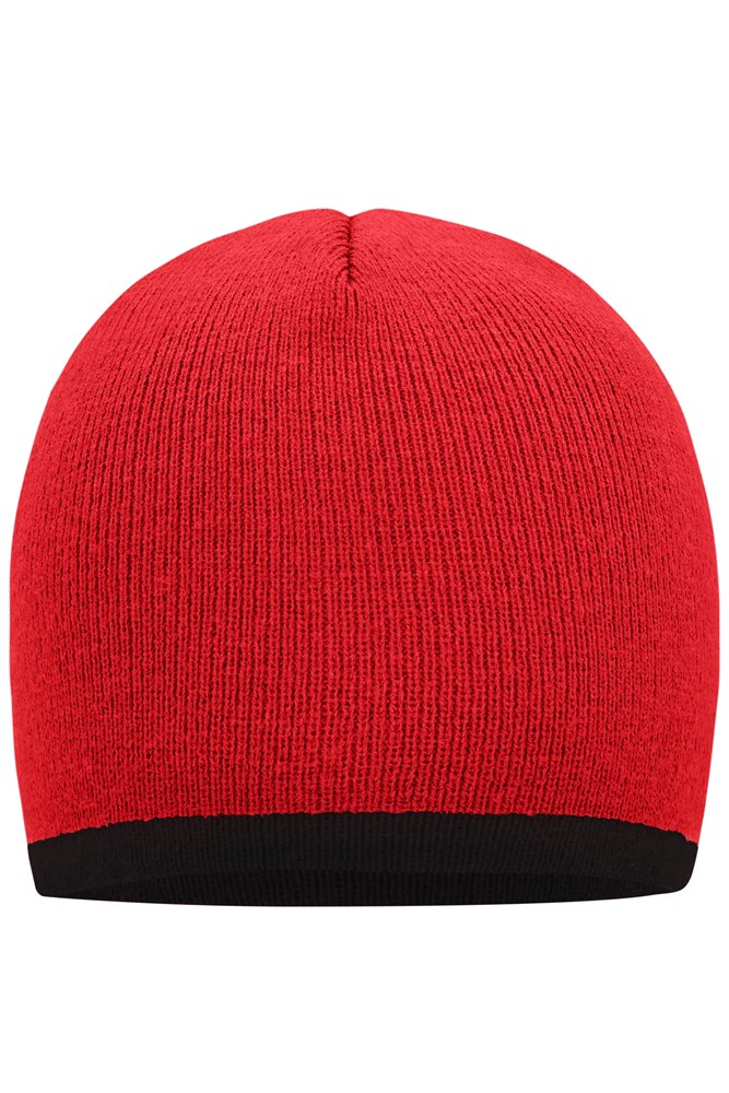 Beanie with Contrasting Border - Red/black (ca. Pantone 1788C
blackC)