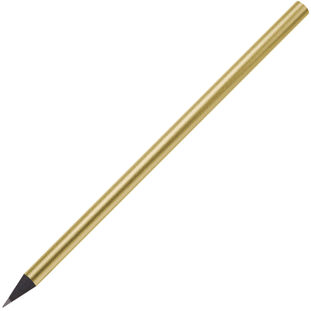 schwarz gefärbter Bleistift, FSC®, lackiert, rund - gold