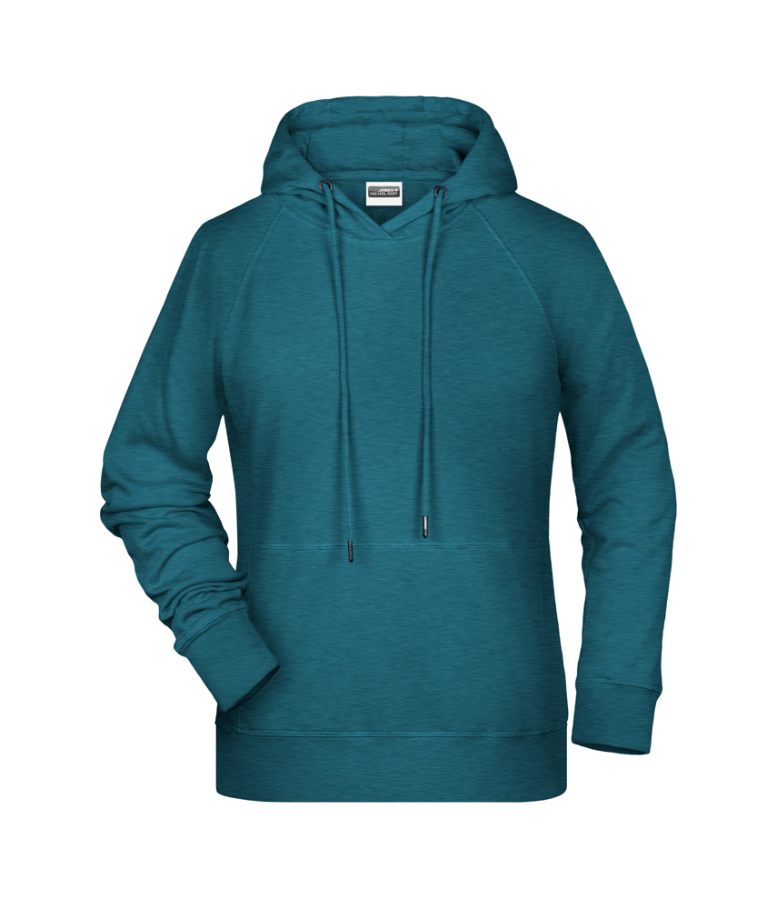 Ladies' Hoody OCS Blended & RCS - Petrol-melange (ca. Pantone 7477C)