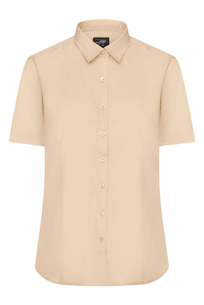 Ladies' Shirt Short-Sleeved Poplin - Stone (ca. Pantone 7501C)
