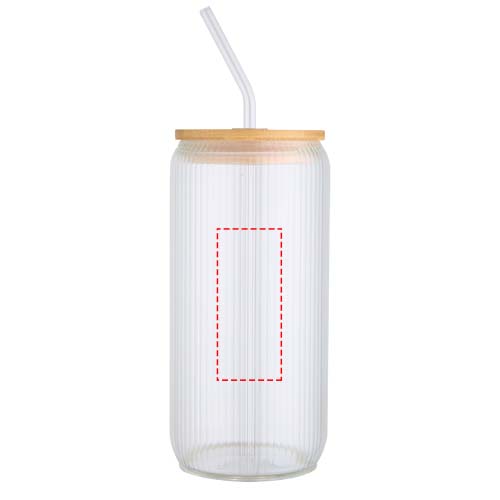 Mirage 500 ml einwandiges Glas aus Borosilikatglas mit Bambusdeckel
