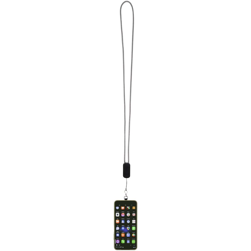 Anser Smartphone Lanyard aus recyceltem Kunststoff mit 27 W 5-in-1 integriertem Kabel