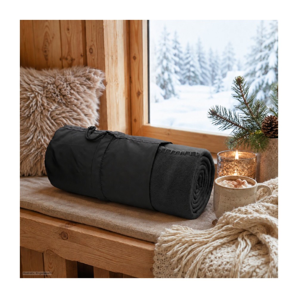 Fleecedecke Basic anthrazit - 120 x 150 cm, 180 g/m²