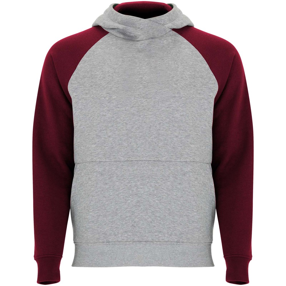 Badet 280 g/m² zweifarbiger Kapuzenpullover für Kinder - heather grau, granatrot