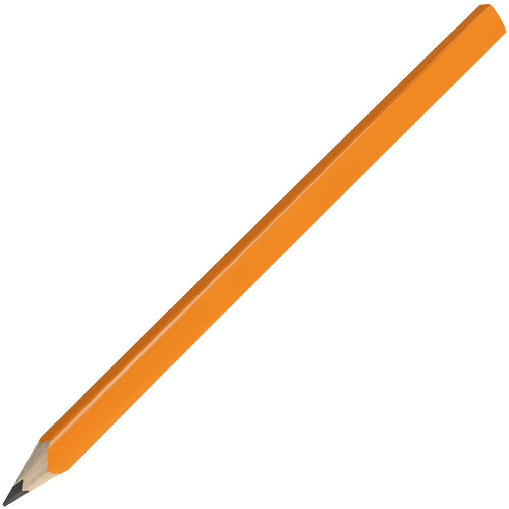 Zimmermannsbleistift, 24 cm, Made in EU, eckig-oval, gespitzt - orange