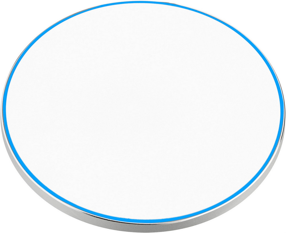 Nestler-matho Wireless Charger 15 Watt mit eloxierter Aluminiumschale und leuchtendem Rand