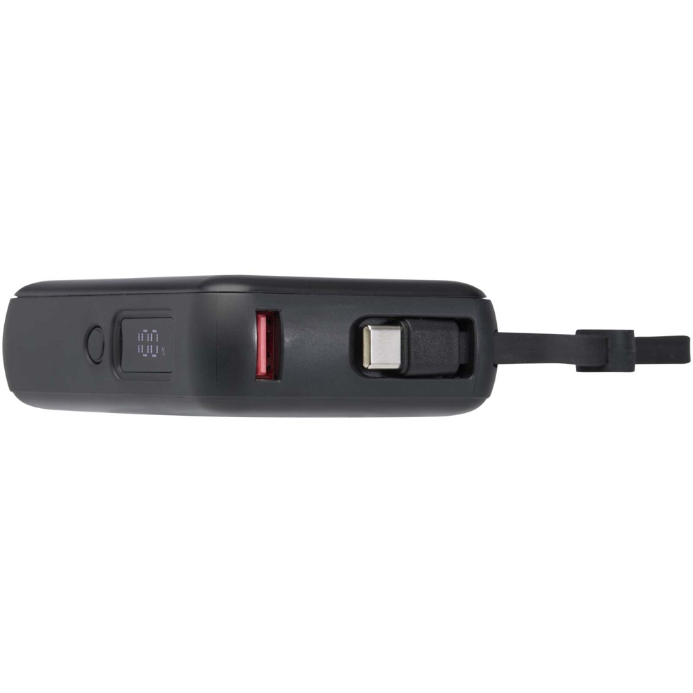 Acrux 35 W 10.000 mAh Tablet Powerbank mit integriertem Typ-C-Kabel aus recyceltem Kunststoff