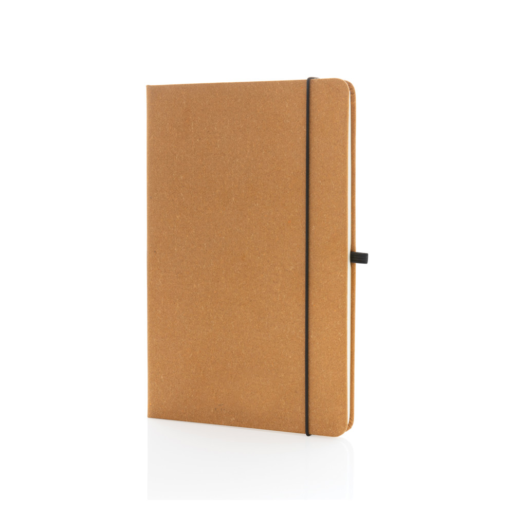 A5 Hardcover Notizbuch aus GRS recyceltem PU - braun (± PMS 146)