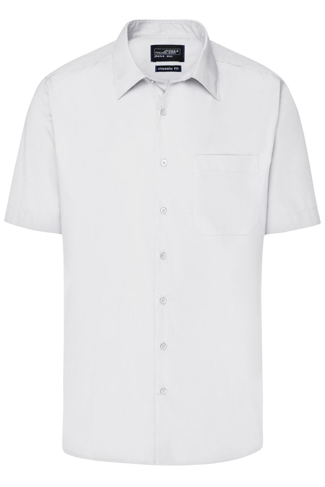 Men's Business Shirt Short-Sleeved - White (ca. Pantone white)