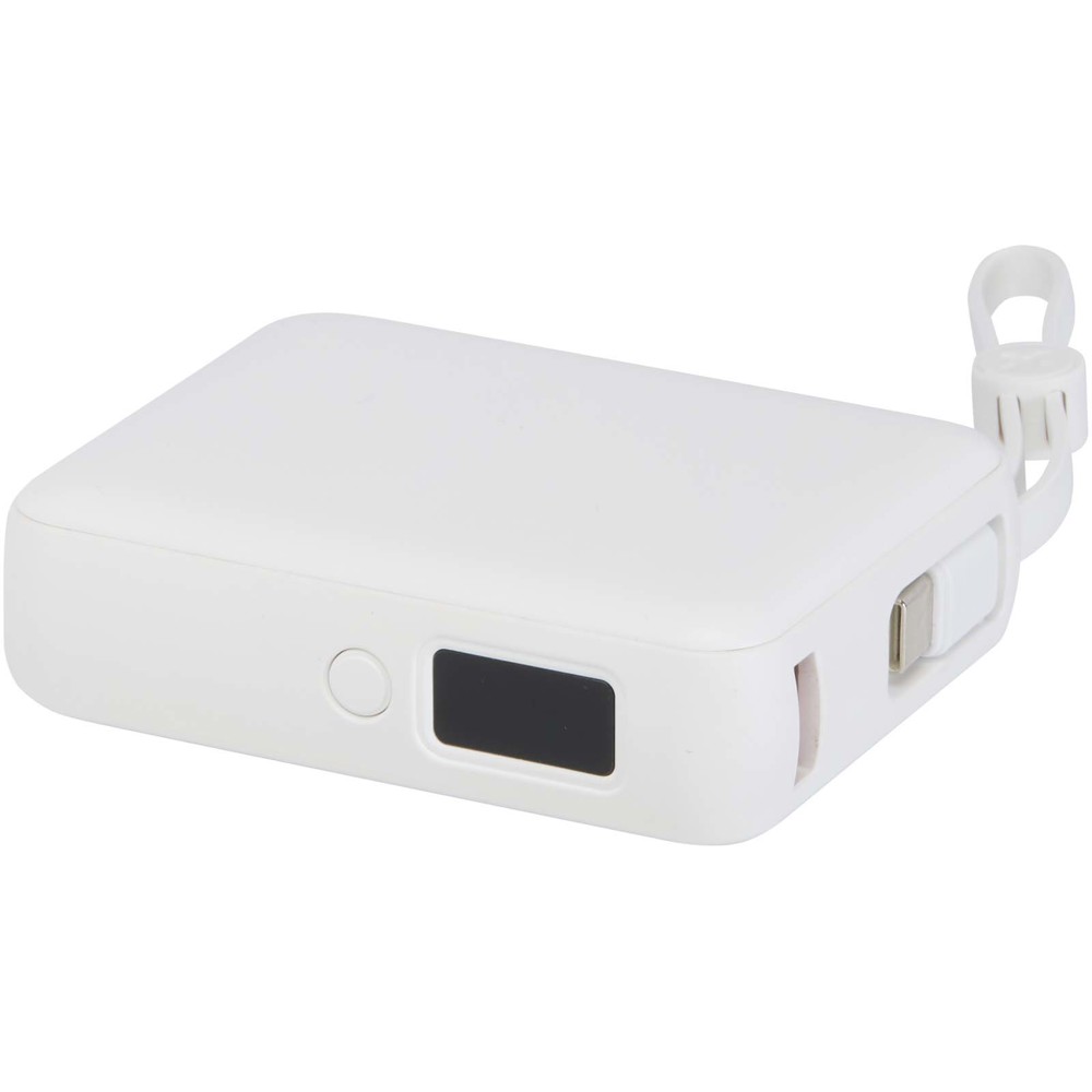 Acrux 35 W 10.000 mAh Tablet Powerbank mit integriertem Typ-C-Kabel aus recyceltem Kunststoff