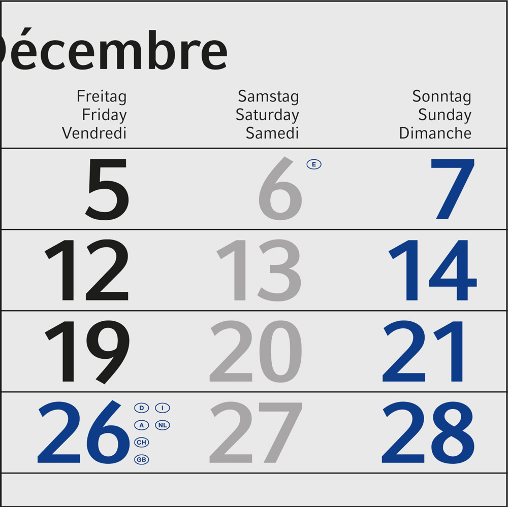 4-Monatskalender Einblatt Budget 4 Recycling-Kalendariumspapier, blau