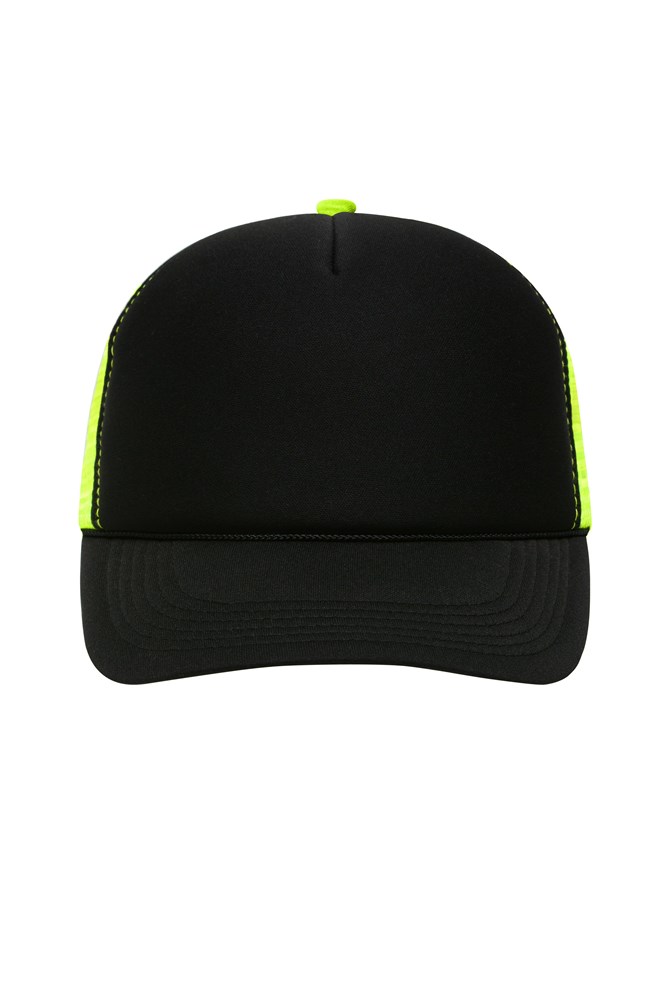 5 Panel Retro Mesh Cap - Black/neon-yellow (ca. Pantone blackC
803C)