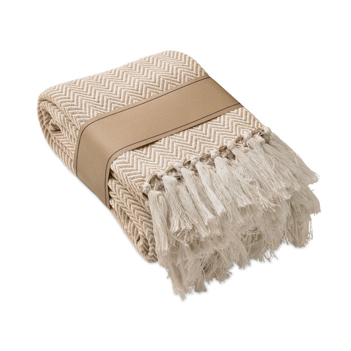 AMMOS - Decke recycelter Polycotton - weiß/grau