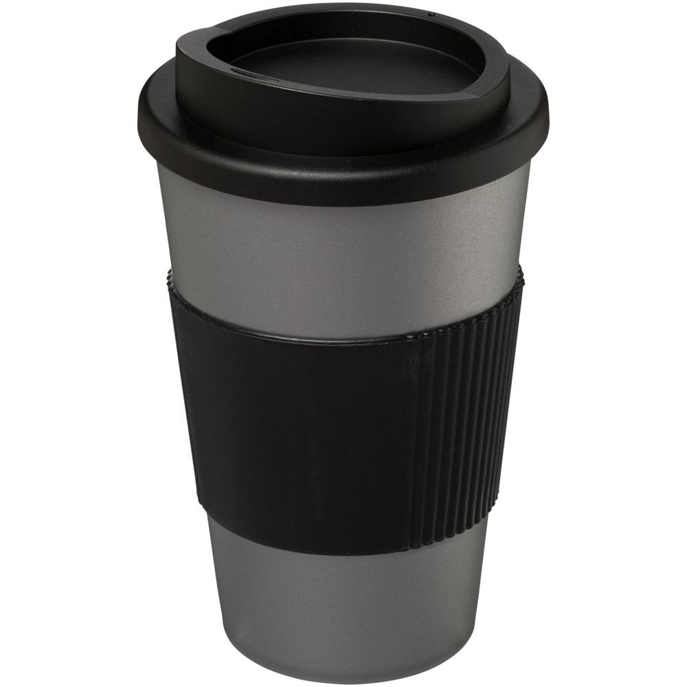 Americano® 350 ml Isolierbecher mit Schutzring - silber, schwarz