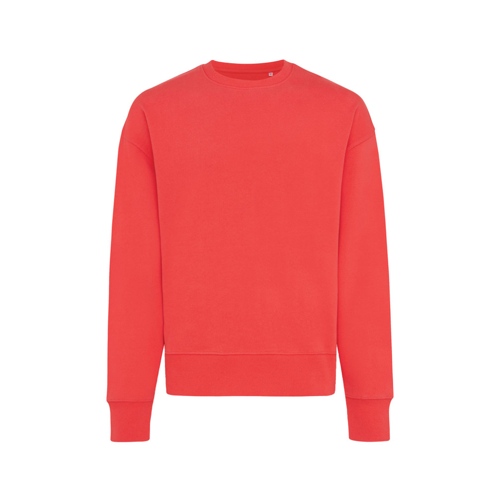 IQONIQ Kruger Relax-Rundhals-Sweater aus recycelt. Baumwolle - luscious red (± PMS 17-1663TCX)