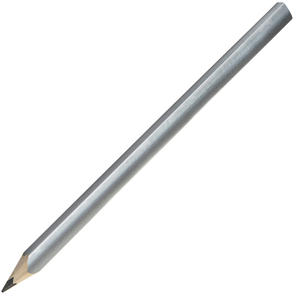 Zimmermannsbleistift, 24 cm, Made in EU, eckig-oval, gespitzt - silber