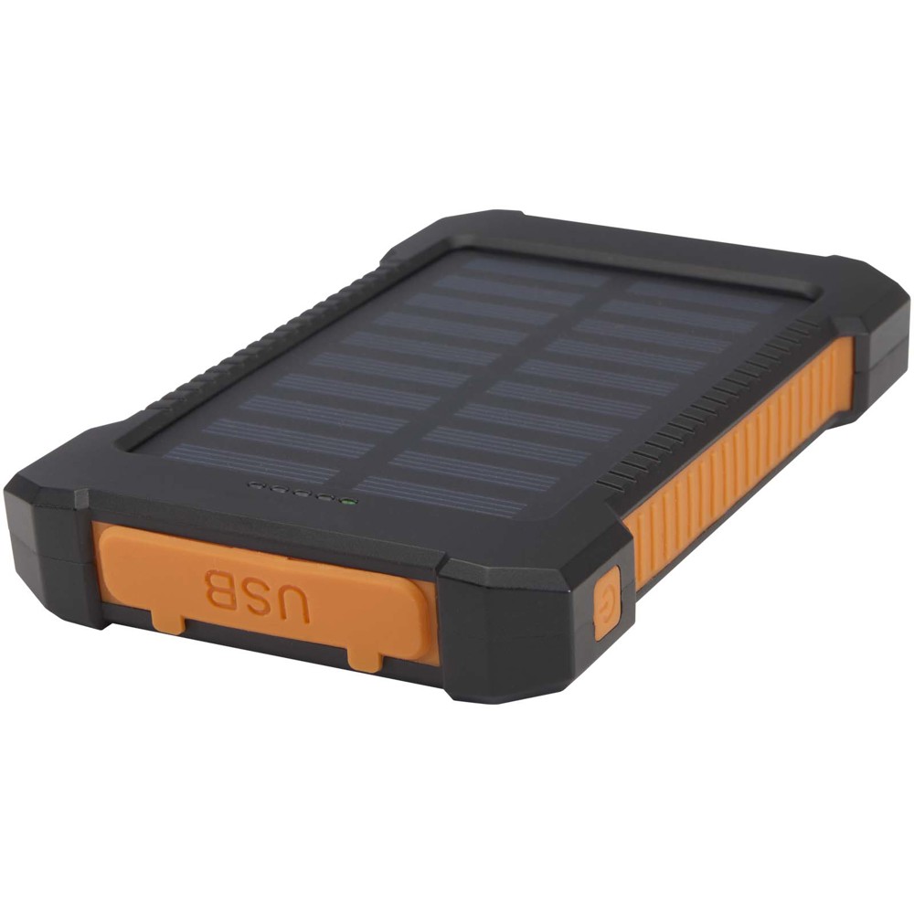 Altair 10 W 5000 mAh robuste Solar Powerbank aus recyceltem Kunststoff mit integrierter Taschenlampe