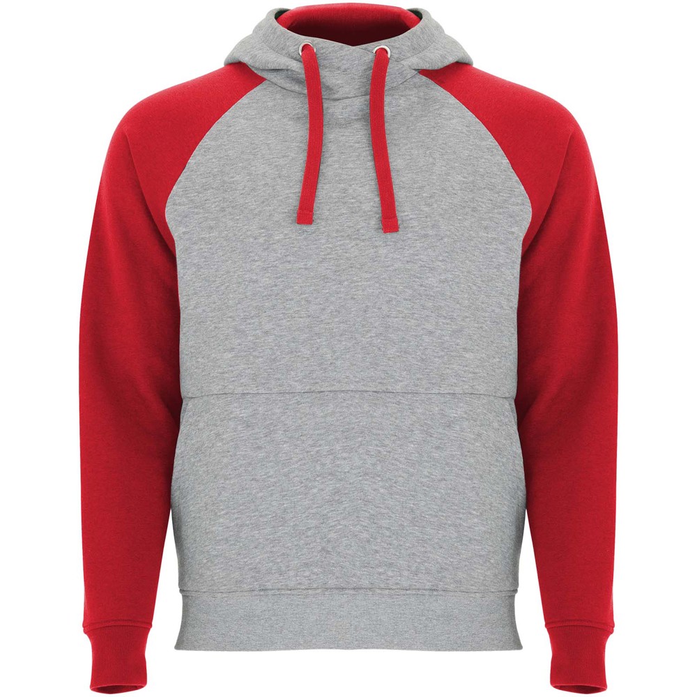Badet 280 g/m² zweifarbiger Kapuzenpullover Unisex - heather grau, rot
